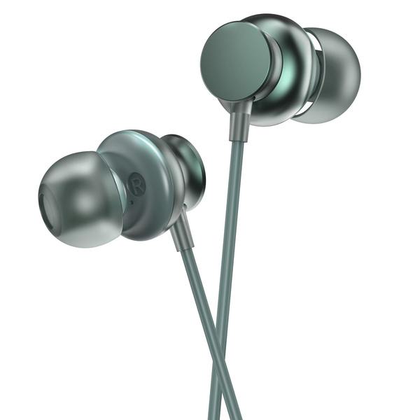 Ambrane Stringz 38 Wired Earphones with Metal Connector, In-Line Mic and Single Button Operations (Green)