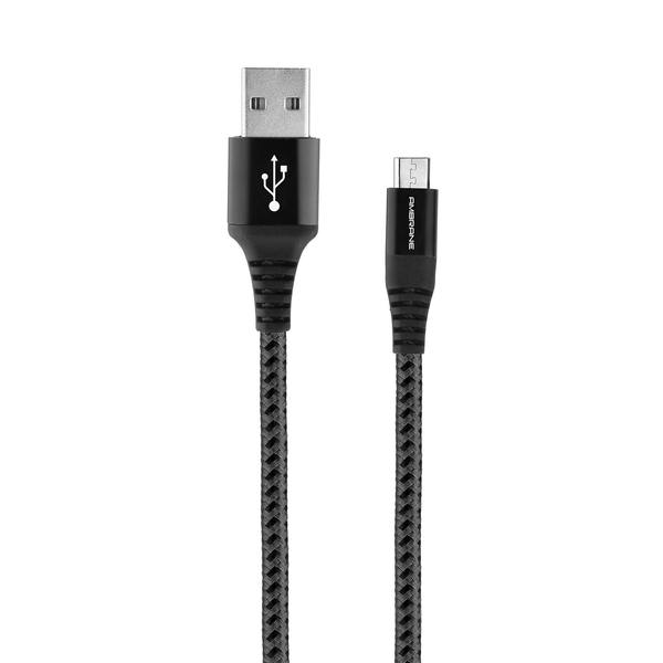 Ambrane Unbreakable 3A Fast Charging Braided Micro USB Cable for Android Devices – 1.5 Meter (RC-M-15), Black