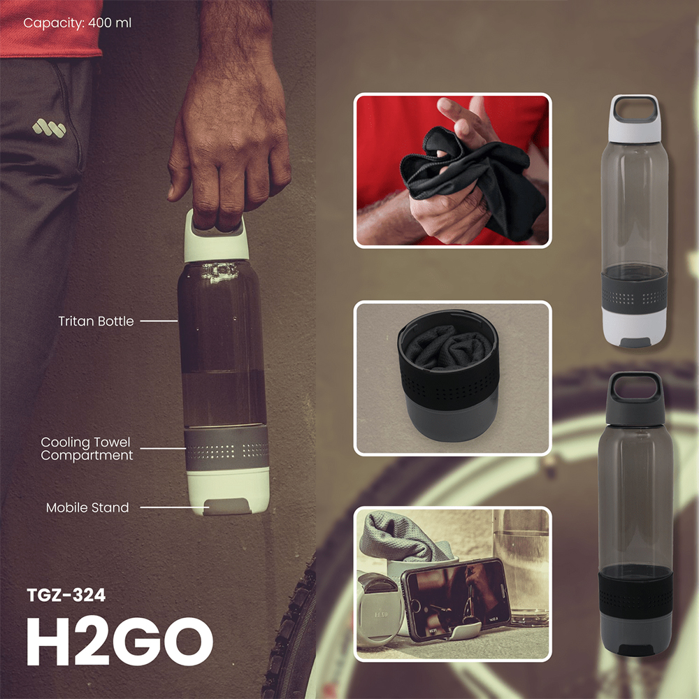 TGZ-324 - H2Go - Bottle with Colling Towel & Mobile Stand