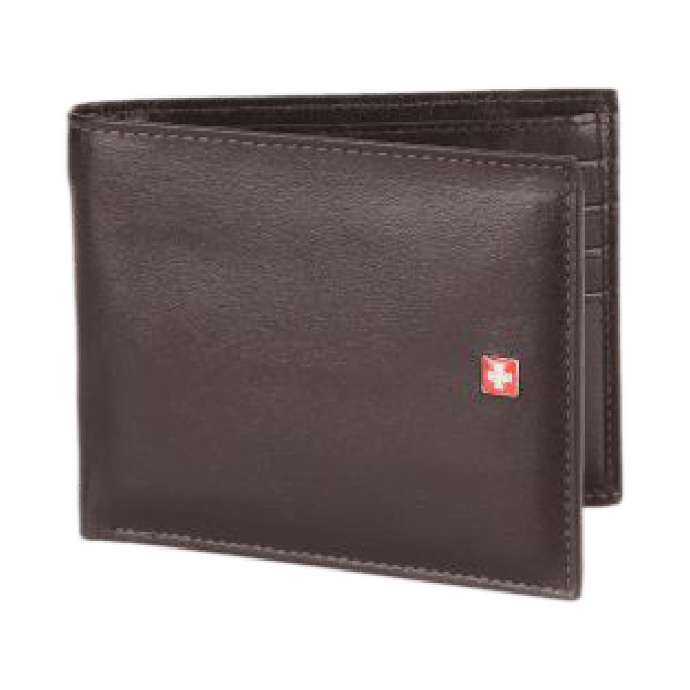 SWISS MILITARY-GENUINE LEATHER MENS WALLET BROWN