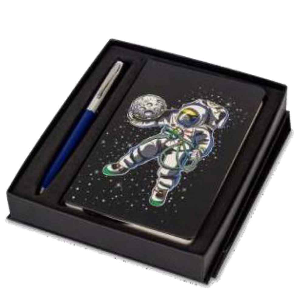 WILLIAM PEN FISHER SPACE CAP-O-MATIC BLUE BALLPOINT PEN WITH NOTEBOOK ASTRONAUT THERMAL DISPLAY - A 775 Blue  A6NBA2