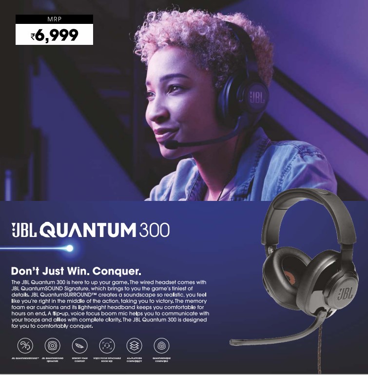 JBL-Quantum 300-Hybrid Wired Over-Ear Gaming Headset with Quantum Surround & Flip-up Mic