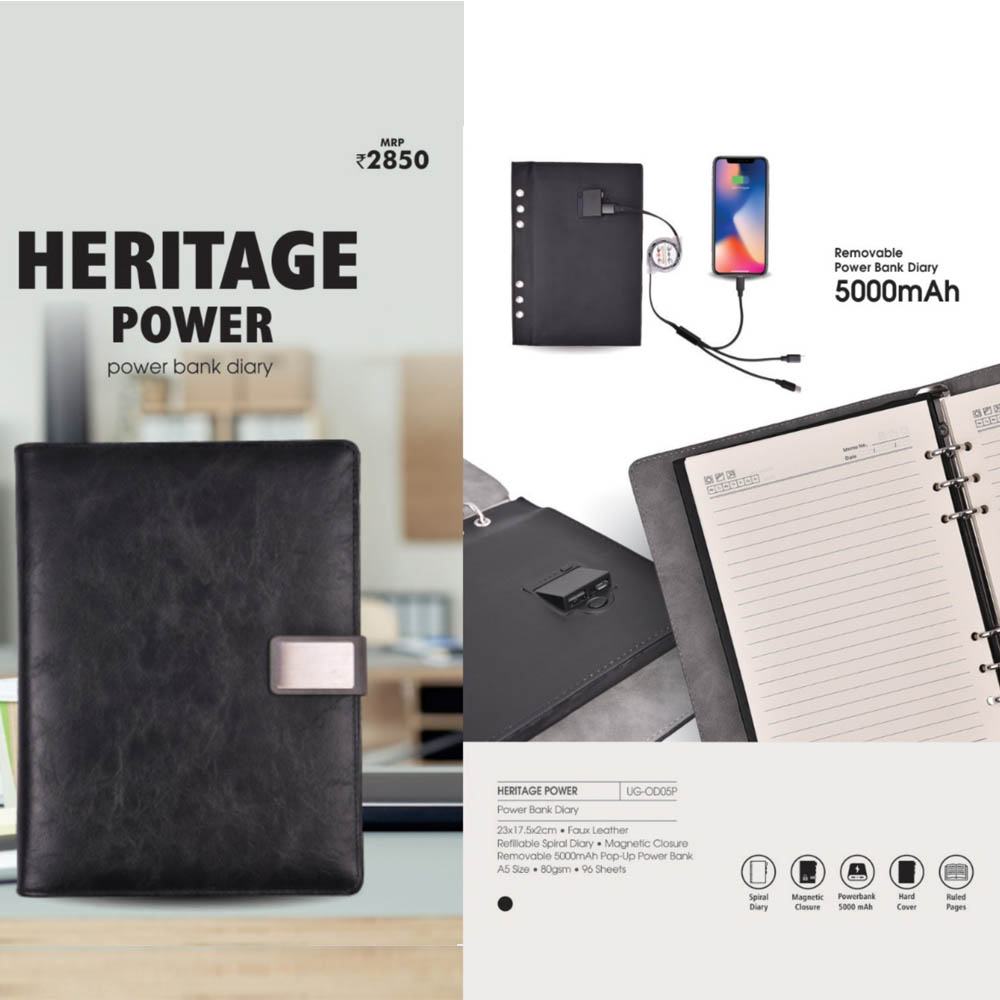 UG-OD05P - HERITAGE POWER - Power Bank Diary