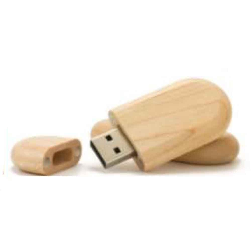 Wooden Oval pendrive