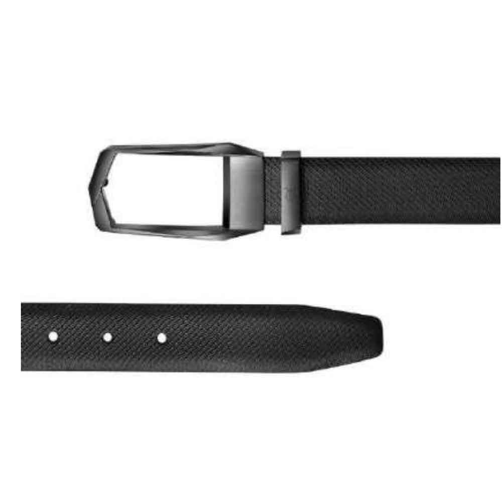 Matte black leather belt