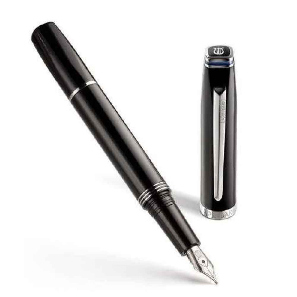 Contemporary Dark Metal Chrome Trims Fountain Pen