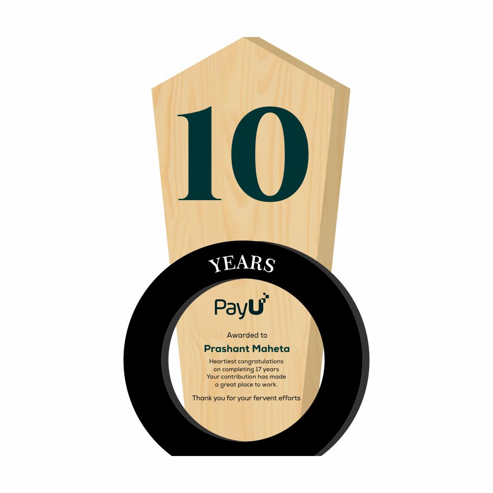 Acrylic Trophy - FT 671 - 10 Year Long Service Award