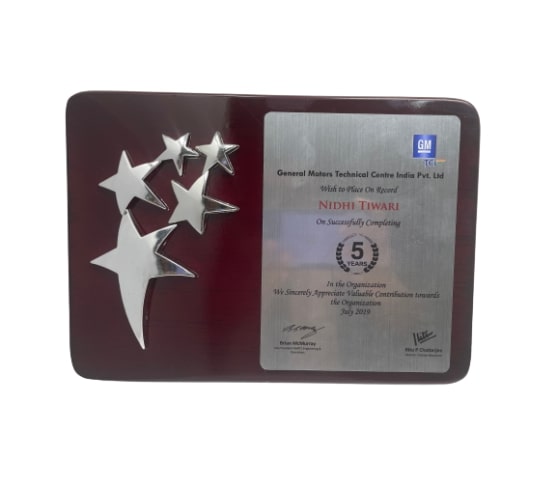 Wooden Plaque - FTK 15103 Silver 5 Stars