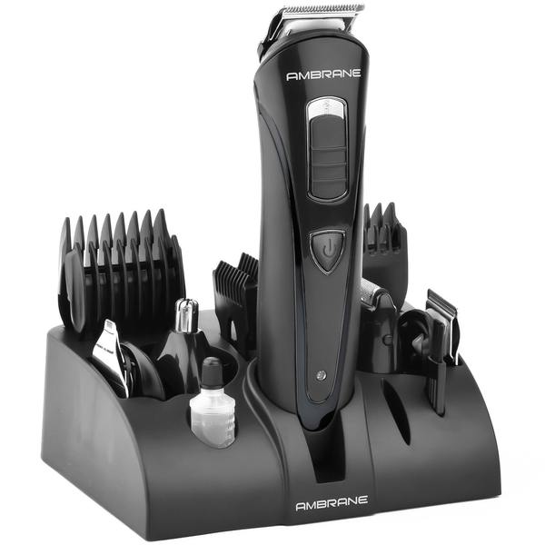 Ambrane AGK-11 Cruiser Grooming Kit with 18 Length Settings with 10 Adjustable Combs, Face and Body Grooming, Stainless & Washable Blades (Black)