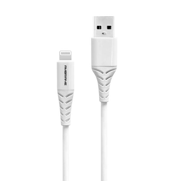 Ambrane ACL-11 Plus 3A Iphone Lightning Cable, 1 Meter (White)
