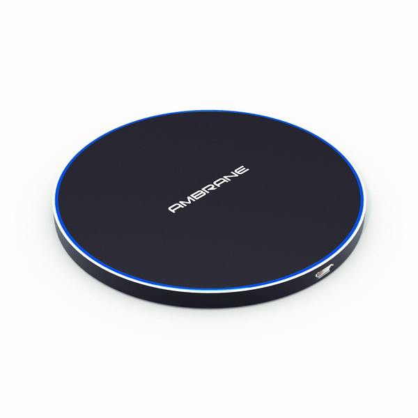 Ambrane WC-38 Wireless Charger with Fast Charging of 10 Watt / 2A with all Qi Enabled Devices and Sleek & LIghtweight Design (Black)