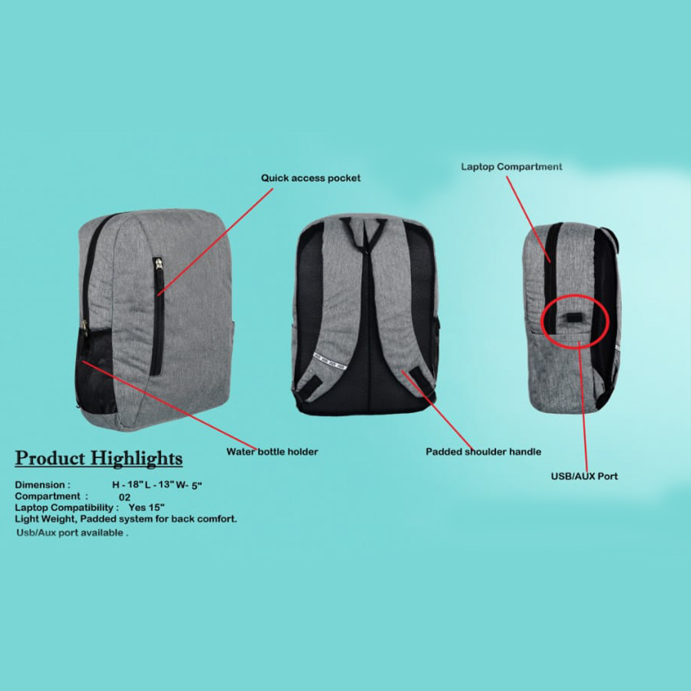 Laptop Backpack with USB Port - ITN 19