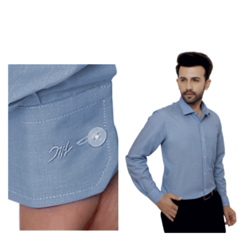Monte Carlo 100% Filafill Cotton Shirt Sky  Blue Colour