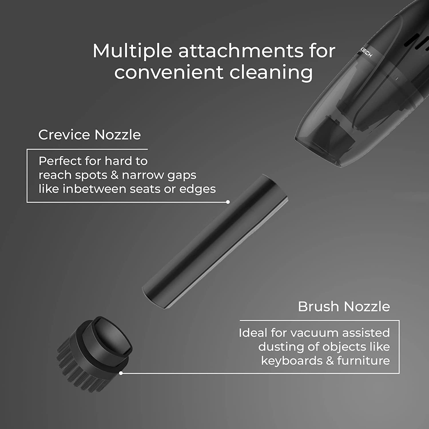 XECH - V-GUN - Cordless Rechargeable Handheld Vacuum Cleaner