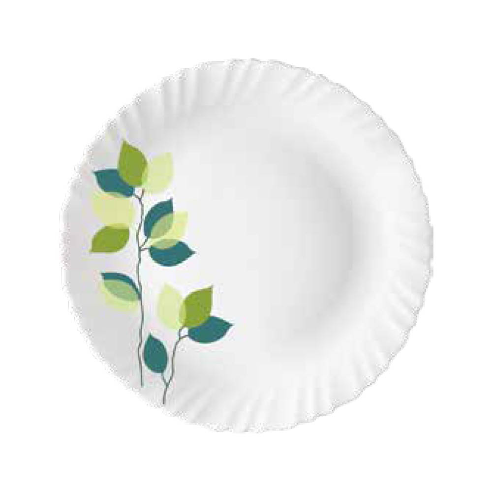 BOROSIL GREEN LEAVES Plates - Set of 6 pcs
