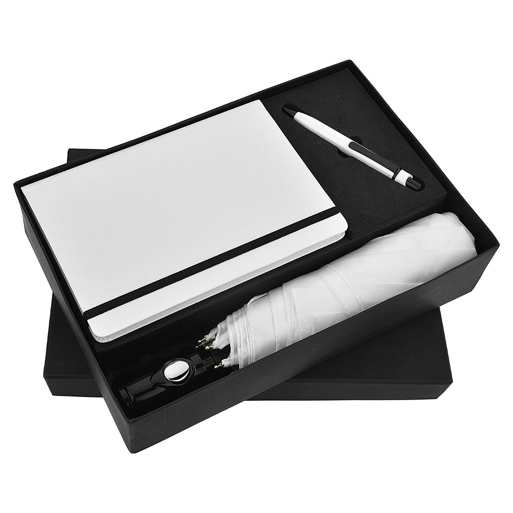 FTJ - Sr 166 - White Paradise Pen, Diary & Umbrella