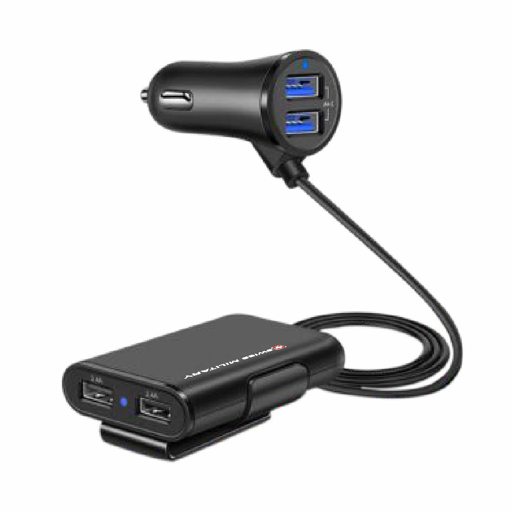 SWISS MILITARY-4 PORT CAR EXTENSION USB CHARGER
