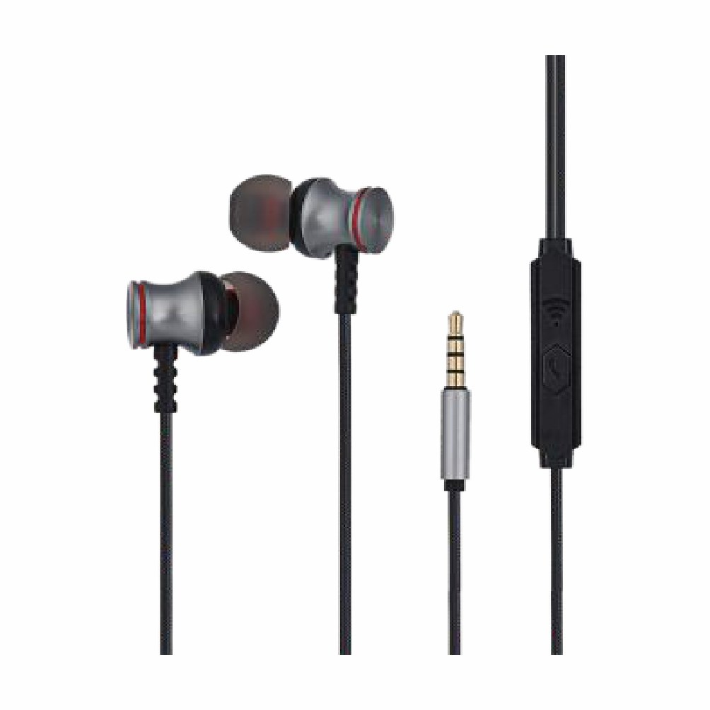 SWISS MILITARY-TPE WIRED EARPHONE WITH INLINE MIC GREY