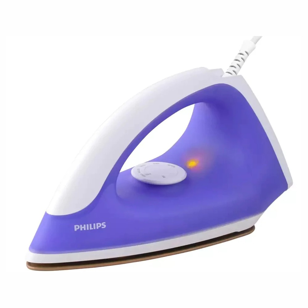 Philips Dry Iron -Golden non stick - 750W  ( Ready Light Indicator precious tip & button groove)