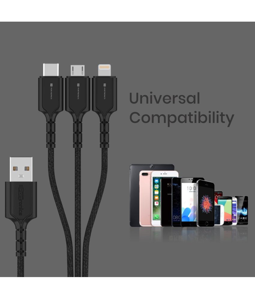 Portronics Konnect-Trio Plus-3-in-1 Multi-Functional Cable