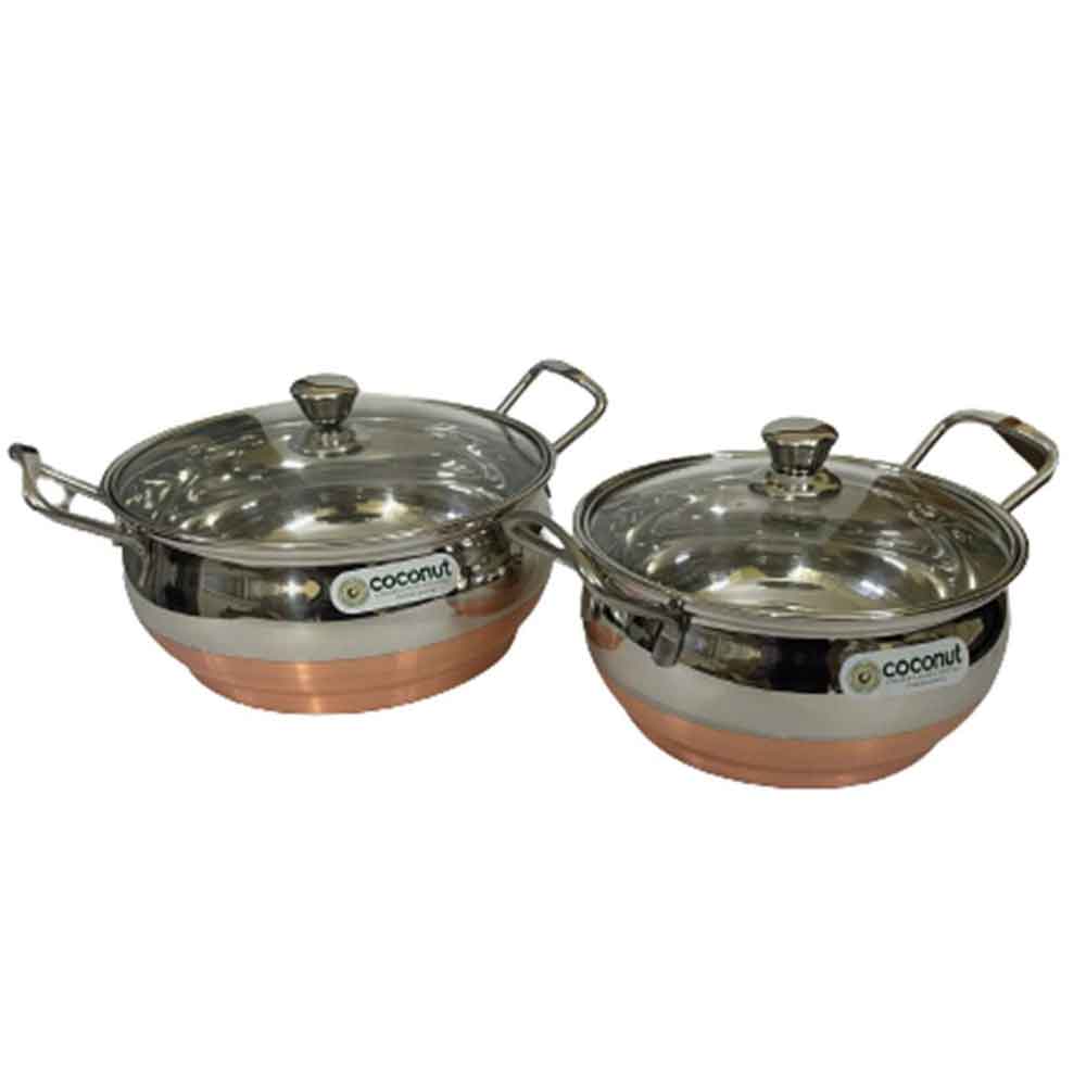 Coconut Cosmo Cookware with Glass Lid 2pcs Set
