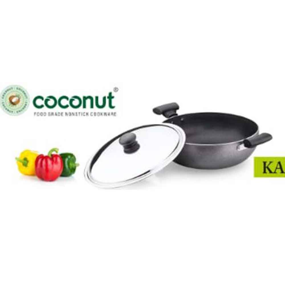 Coconut Elite Kadai – Nonstick - Stainless steel lid