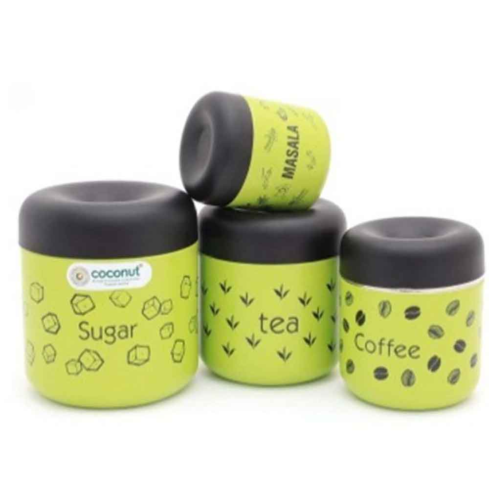 Coconut Morning Starter Kit Canisters – Tea, Coffee, Sugar, Masala