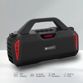 Portronics Chime 20W TWS Wireless Bluetooth Speaker With Wired Karaoke Mic/ Inbuit FM/ USB/ Aux-In/ Micro SD