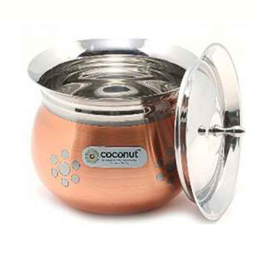 Coconut Rex Serving Pot with Lid – Designer Copper Finish