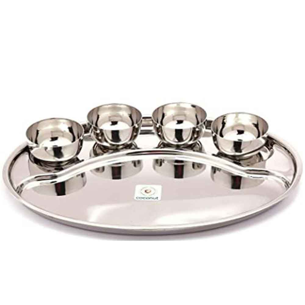 Coconut Oval Hunger Stainless Steel Lunch Set