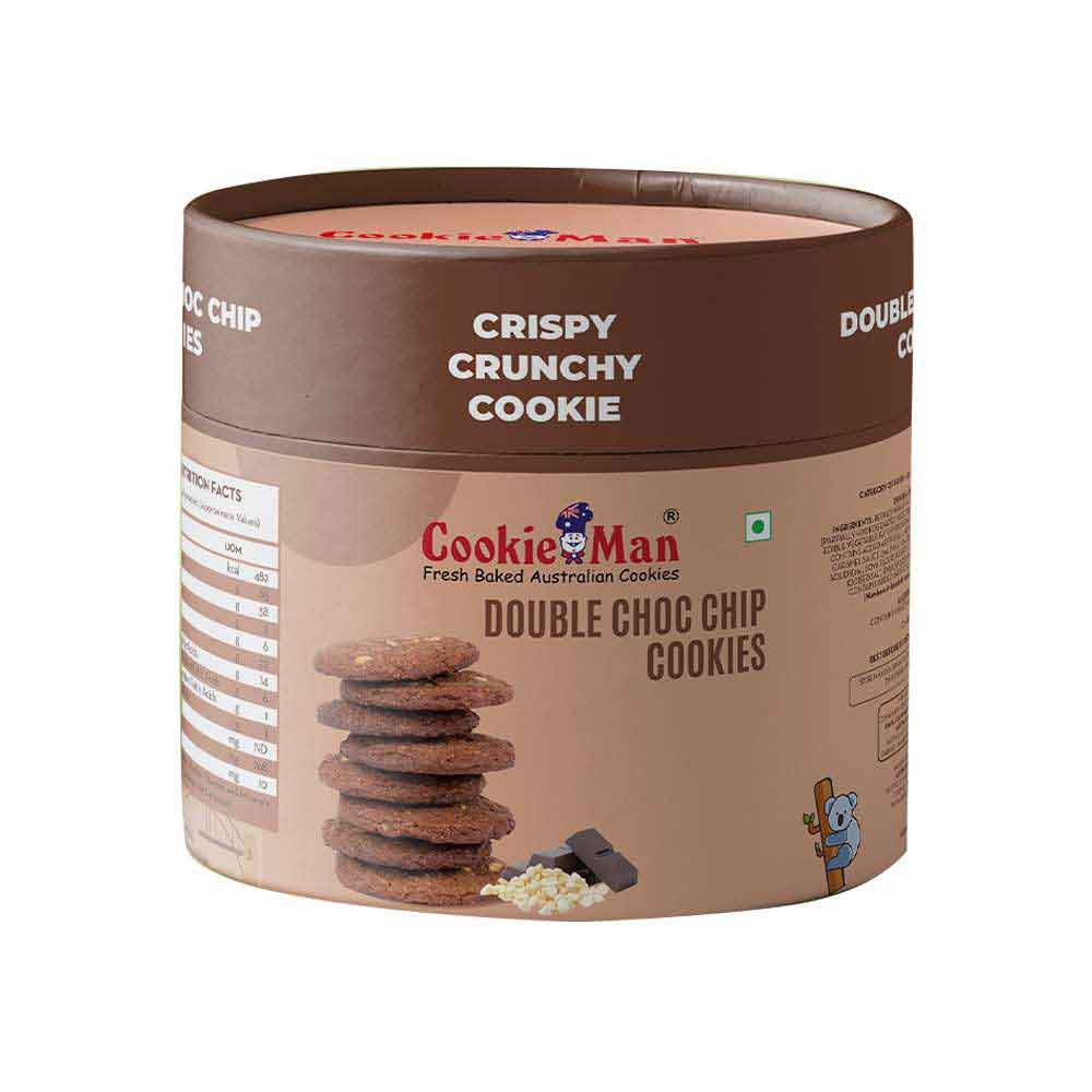Cookie Man Crispy Crunchy Premium Double Choc Chip Cookies 200 Gms
