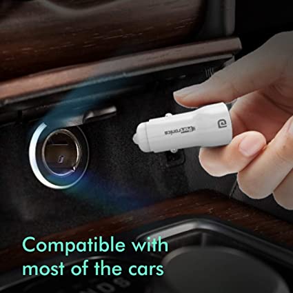 Portronics Car Power 2D-2.4A - Car Charger with Dual USB Ports