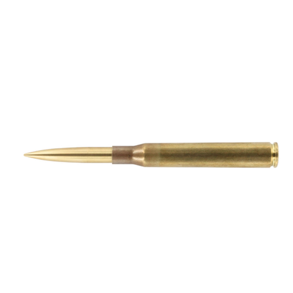 WILLIAM Fisher Space Genuine .338 Caliber LAPUA Mag Casing Cartridge Ballpoint Pen Without Clip – Raw Brass - 338
