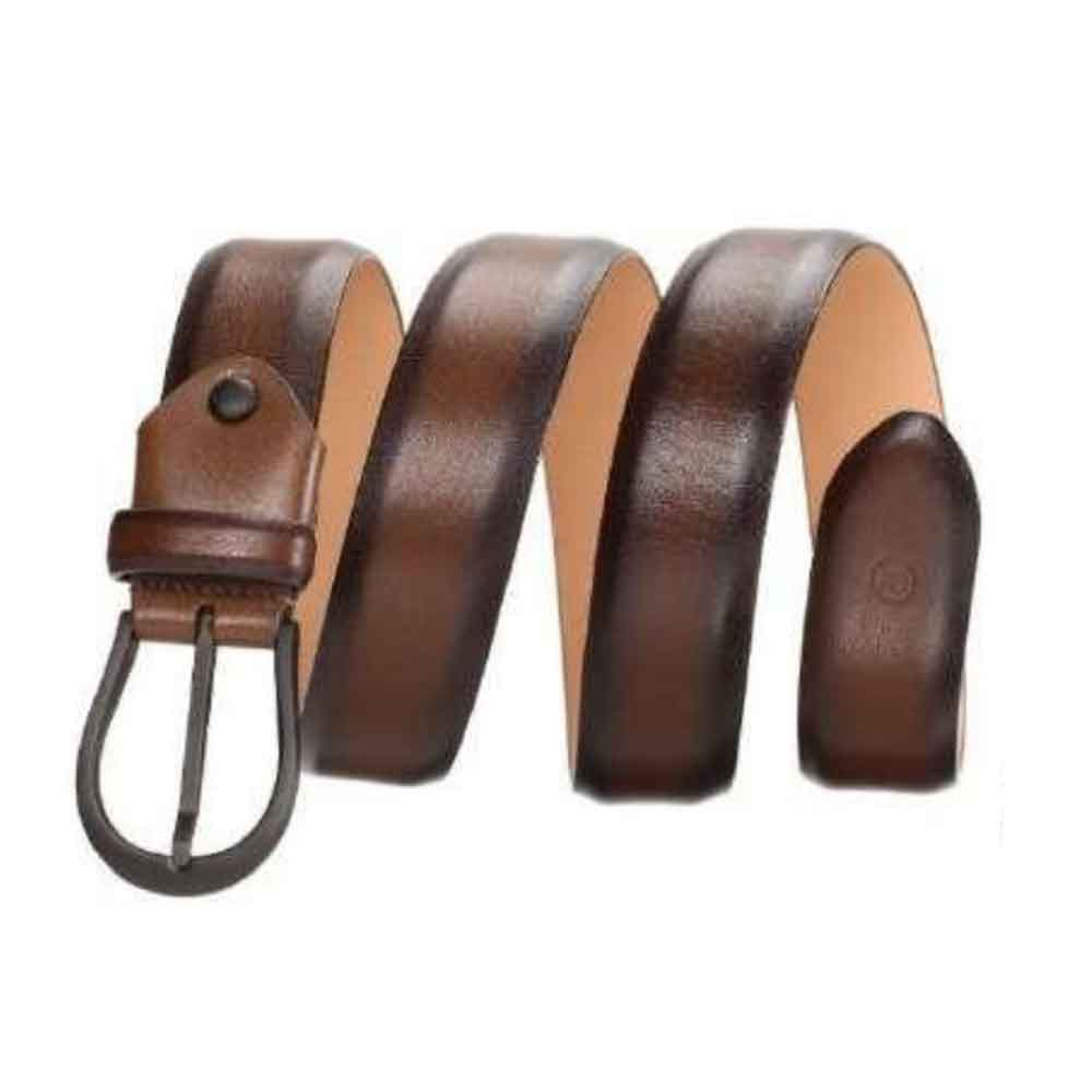 Sullivan Carbon Black Chestnut Brown Leather Belt