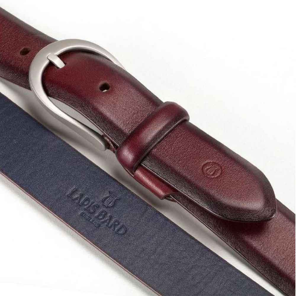 Sullivan Satin Silver Merlot Leather Belt