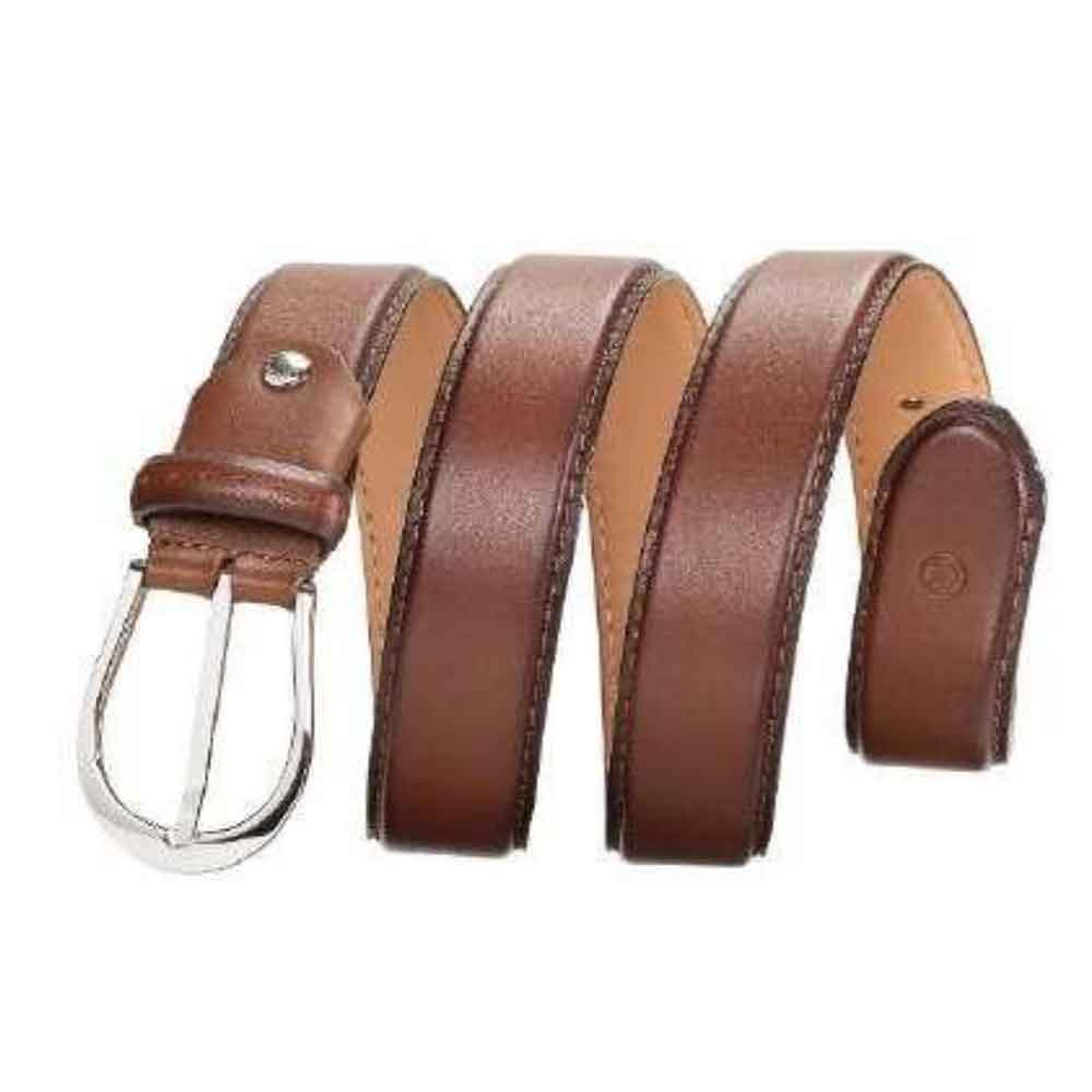 Sullivan Silver Cognac Leather Belt