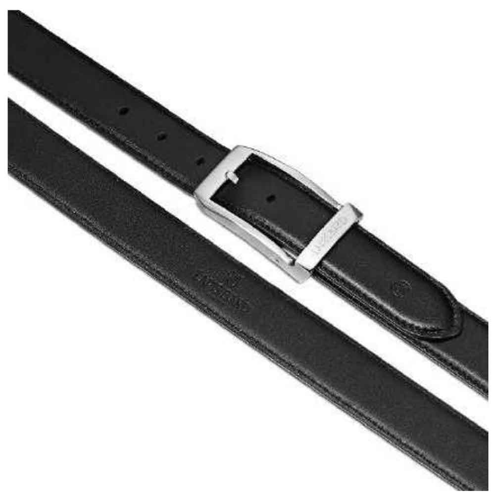 Lapis Bard Leather Knightsbridge Belt With Chrome Buckle - Charcoal