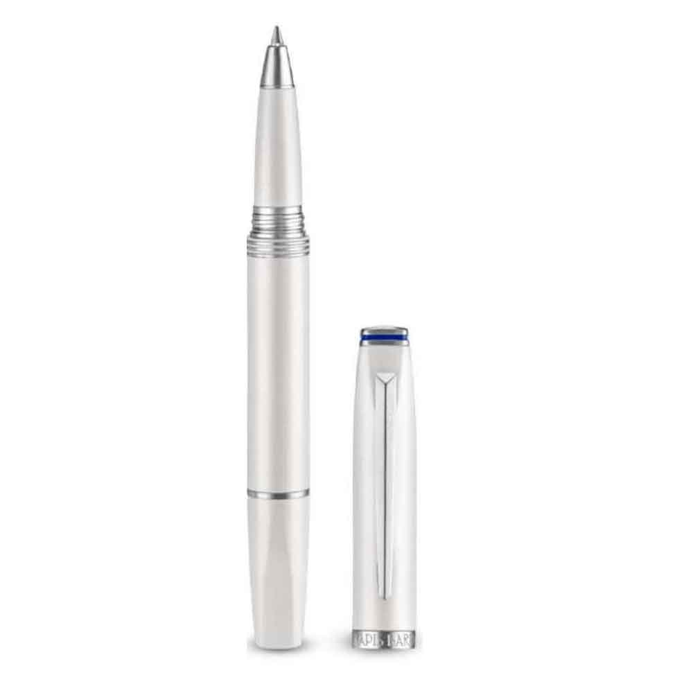 Lapis Bard Contemporary Rollerball Pen - Pearl With Chrome Trim