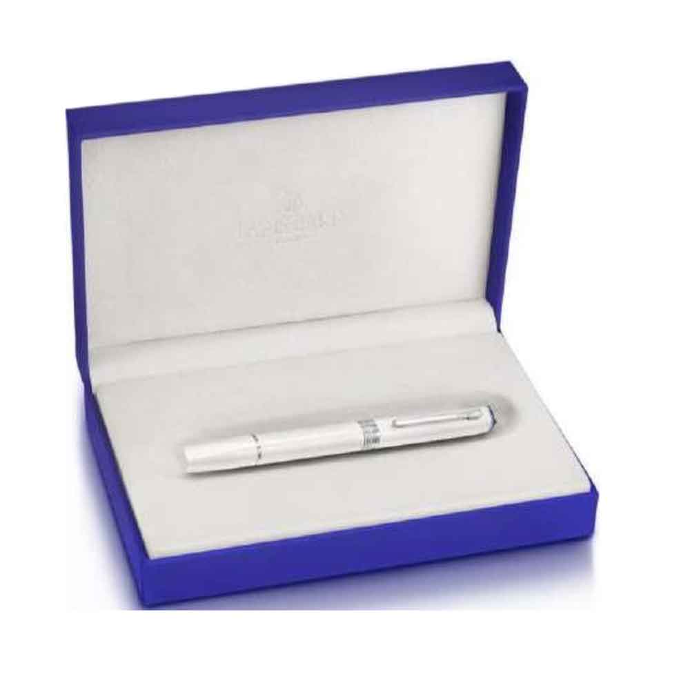 Lapis Bard Contemporary Rollerball Pen - Pearl With Chrome Trim
