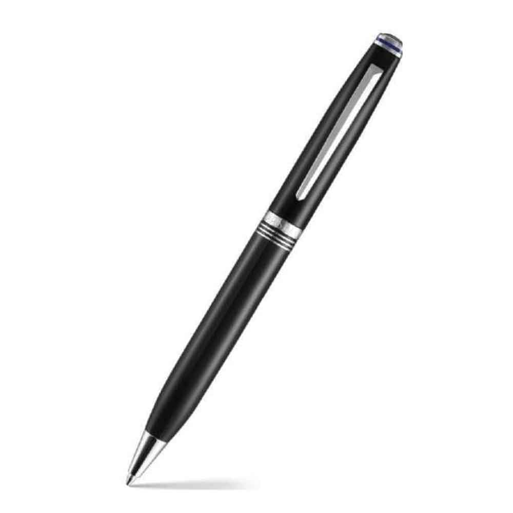 Lapis Bard Contemporary Rollerball Pen – Black With Chrome Trim