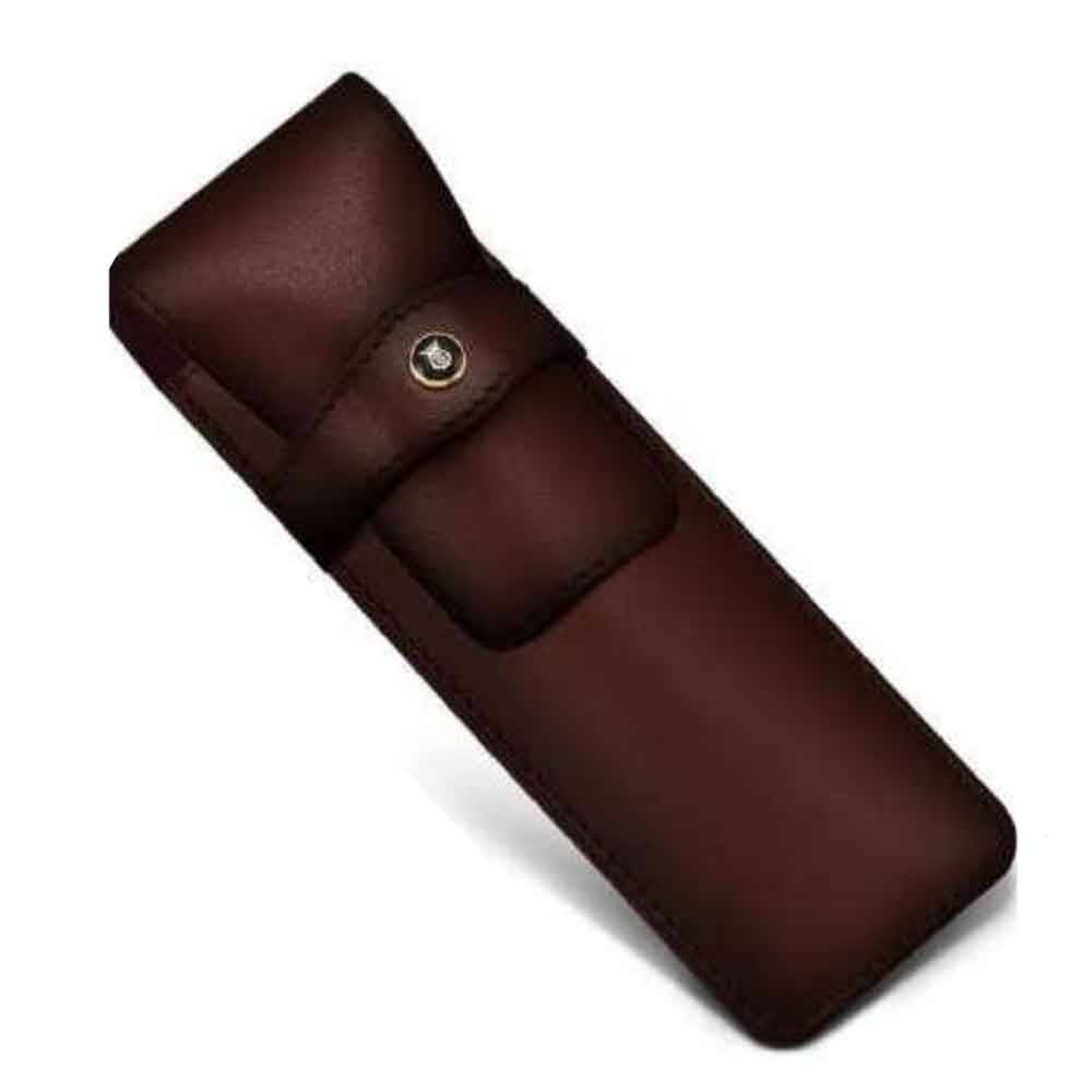Pen Pouch Lapis Bard Brown Leather For Double Pen