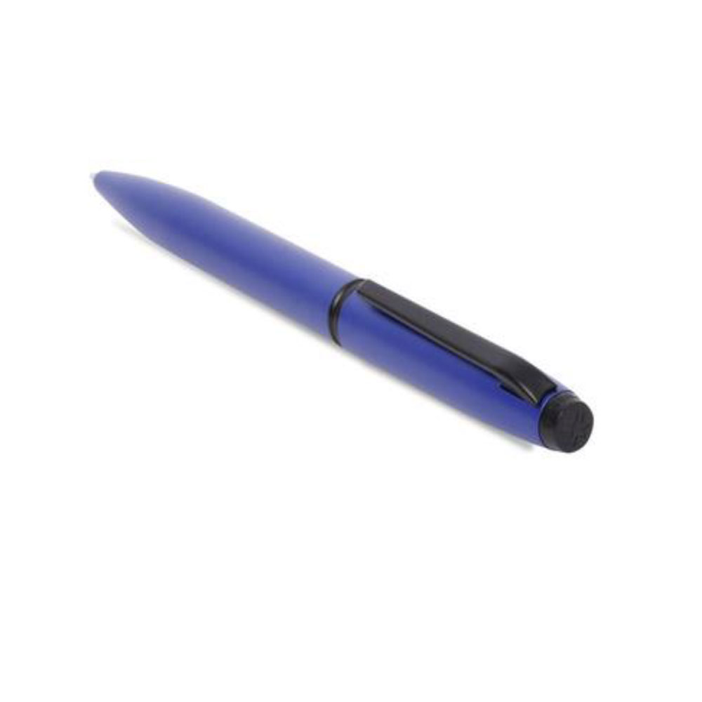 Pennline Atlas Brass Ballpoint Pen - Matte Black With Matte Black Trims and Matte Blue with Mate Black Trims