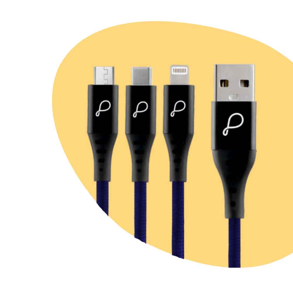 Pebble 3-in-1Charging Cable Lightning | Type-C | Micro USB