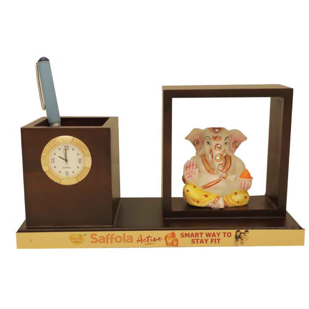 FTG 62 -  Pen Stand with Lord Ganesh Statue and a Watch