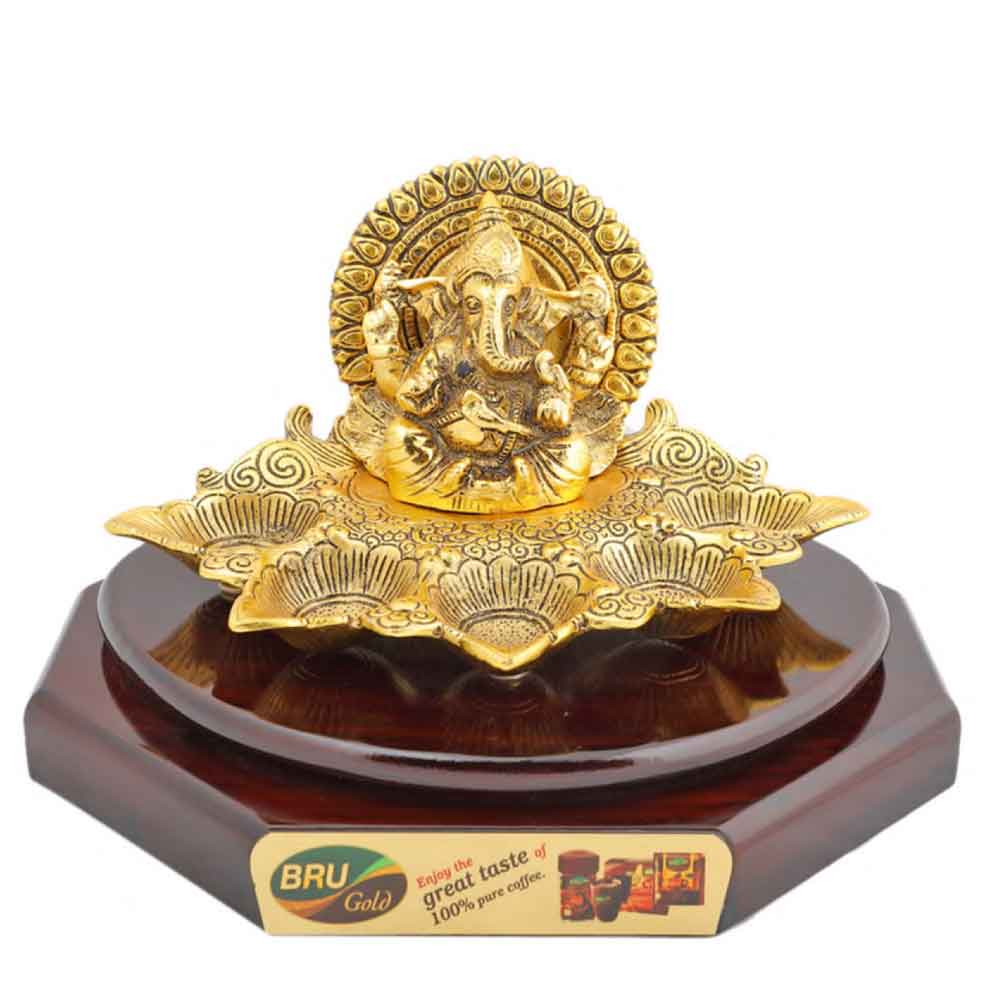 FTG 84 - Metale Finished Lord Ganesha Statue with Pavitra Diya