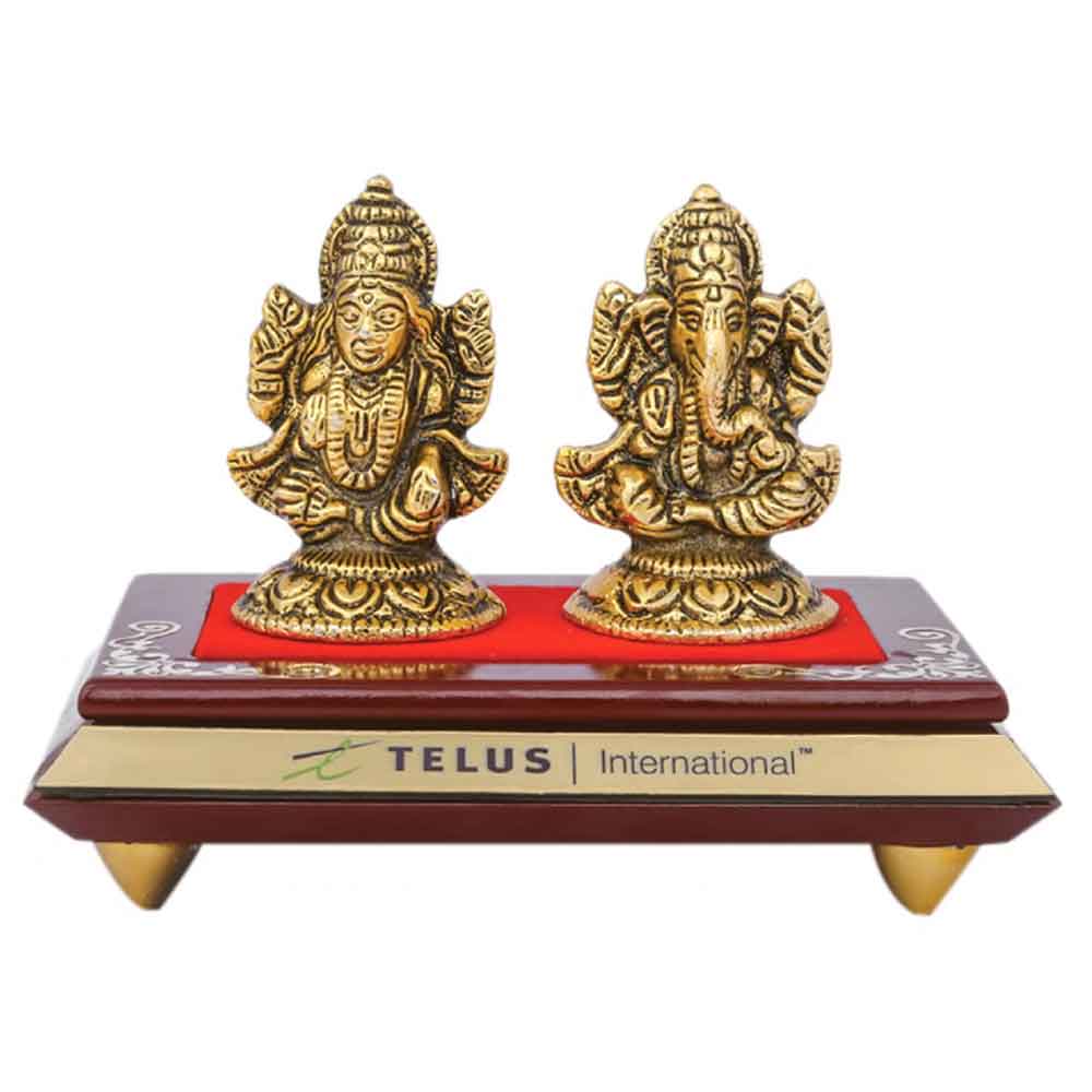 FTG 113 - Metal Finished Lord Ganesh and Laxmi Statue
