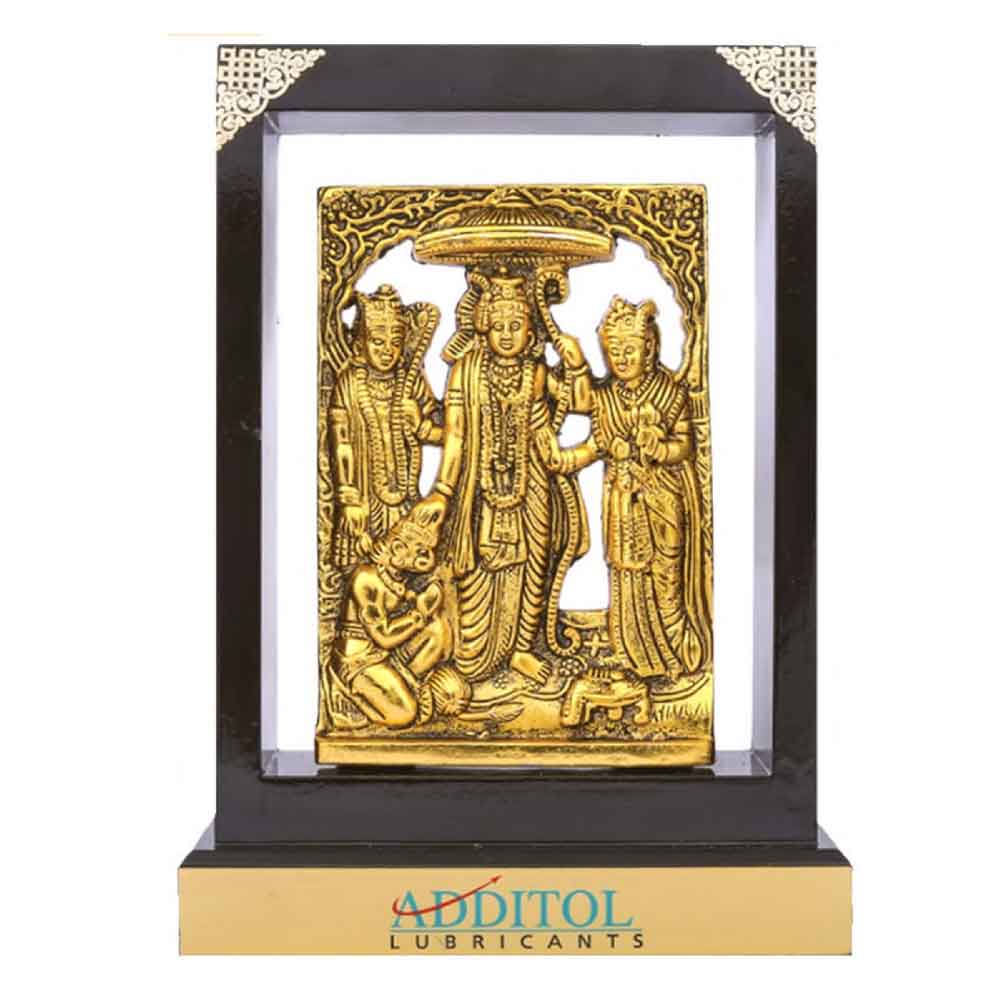 FTG 118 - Metal Finished Lord Ram, Laxman and Sita Mate Statue with Hanuman in an One Frame