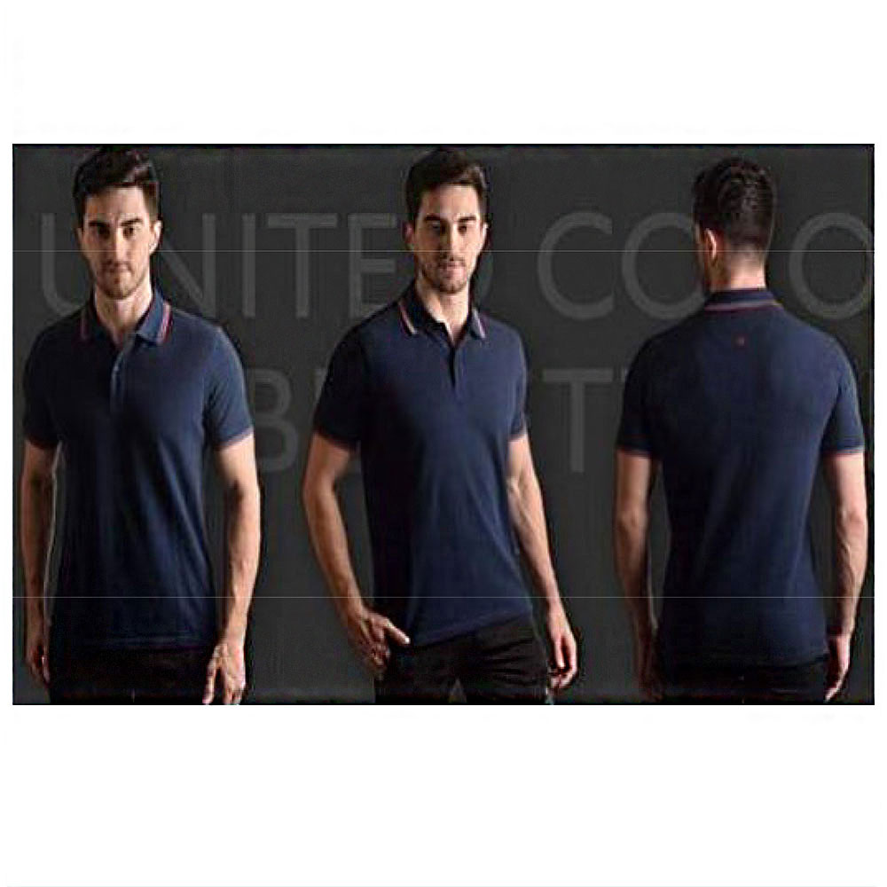 UCB COTTON T-SHIRT WITH TIPPING -  NAVY BLUE