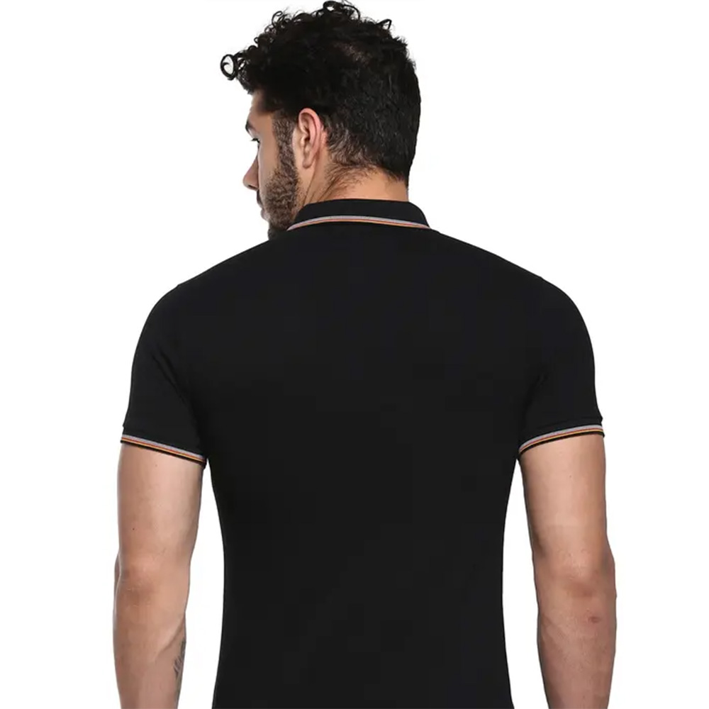 UCB COTTON T-SHIRT WITH TIPPING - BLACK