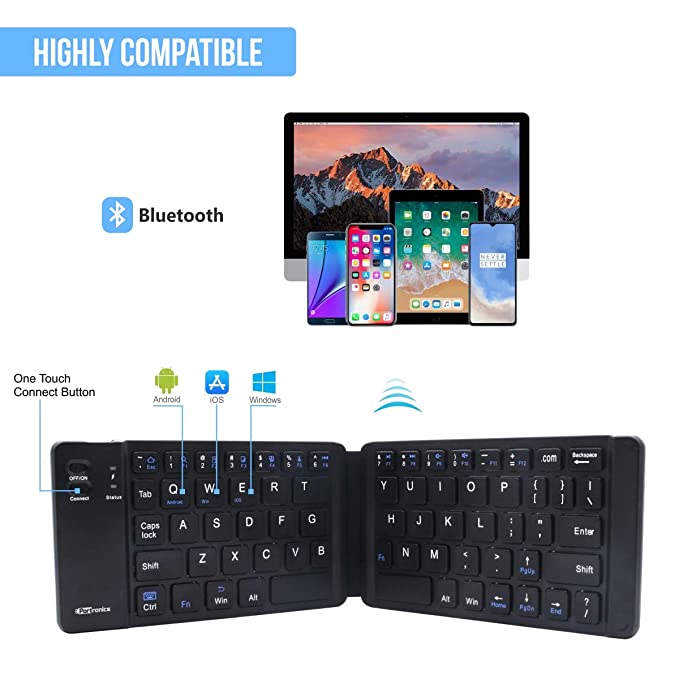 Portronics Chicklet-Wireless  Rechargeable Foldable Keyboard